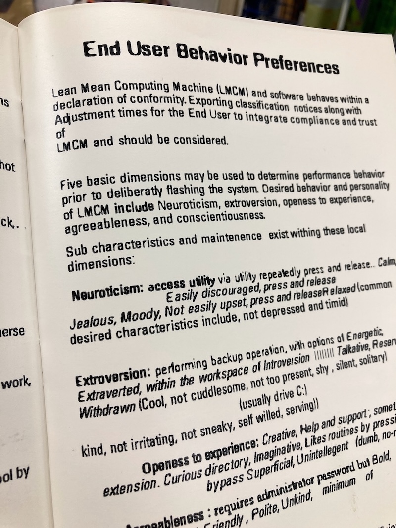 End User Behavior page from George Foreman Computer User Manual by Doug MacDowell