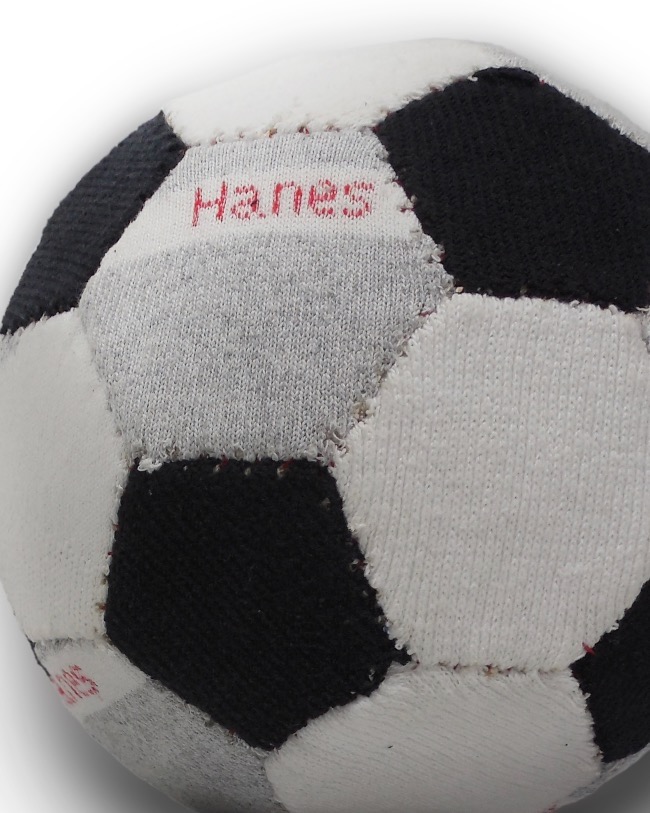 A Soccer Ball Made of Socks by Doug MacDowell, detail shot